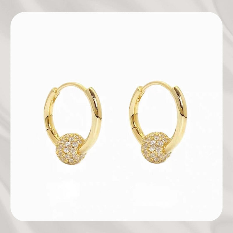 đ KAUFE 1, ERHALTE 1 GRATIS! ⨠Gold Kreis Ohrringe mit Kleiner Kugel â Zeitloses Design, Hochglanz-Finish & Perfekt FĂźr Den Täglichen Gebrauch đ