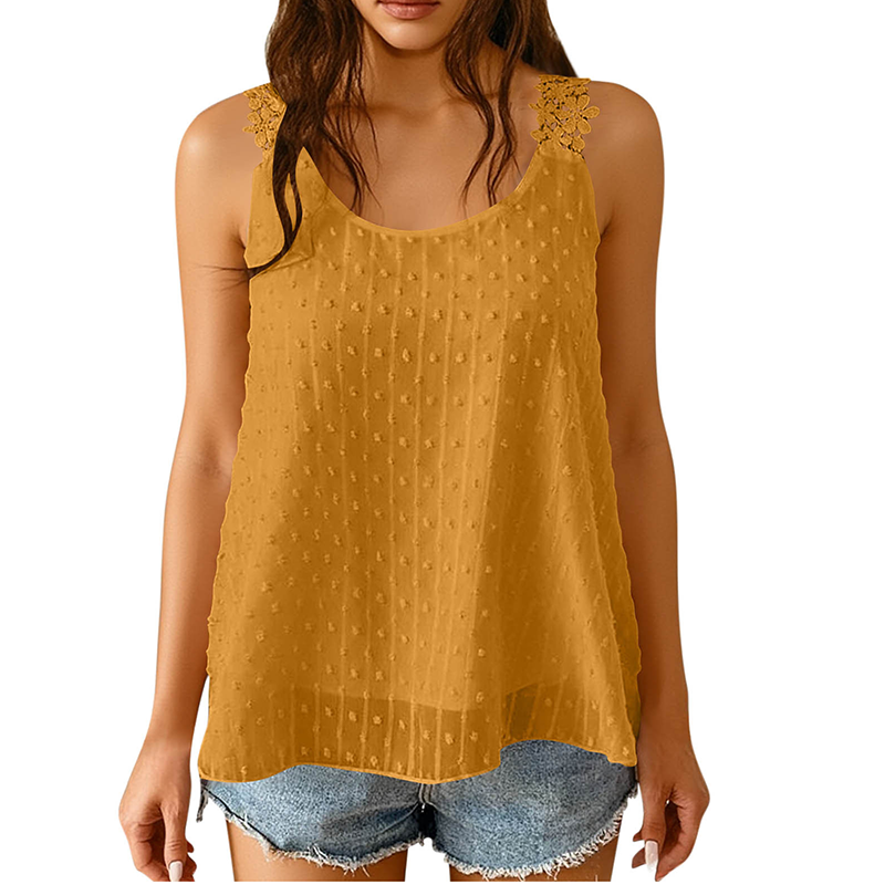 ⏰ 50% OFF – Limited Time Only✨Elegant Dot Lace Strap Tank Top