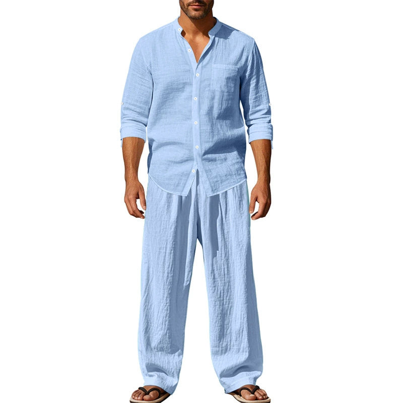 Lässiges, atmungsaktives Herren-Set aus Hemd und Hose