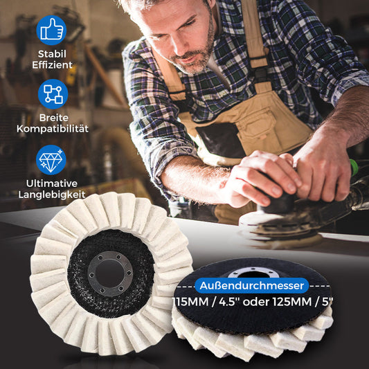 ⚡54 % RABATT !!✨ Wollpolierscheibe für Winkelschleifer – Hochglanz-Spiegelfinish! Langlebig  Vielseitig! 🔧