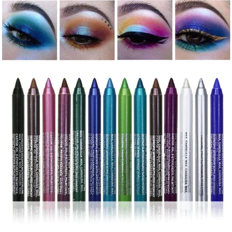 📢📢50 % RABATT!! ⏰ 24 Stunden lang anhaltender, wasserfester Farb-Eyeliner – 14 Farben, Perlmutt- und Matt-Finish, einfach anzuwenden 🎨