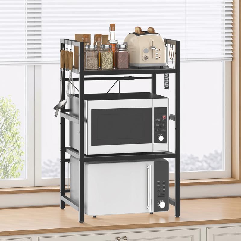 🧰Erweiterbares Mikrowellenregal – verstellbar, Tragkraft 75 kg, inklusive Haken