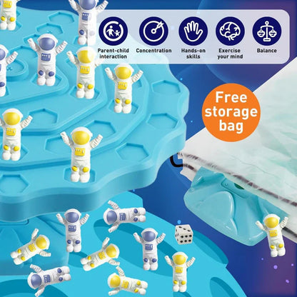 Balance Spaceman – Interaktives Balance-Spielset für Eltern und Kinder mit Würfel und Drehscheibe