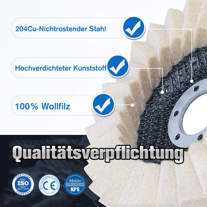 ⚡54 % RABATT !!✨ Wollpolierscheibe für Winkelschleifer – Hochglanz-Spiegelfinish! Langlebig  Vielseitig! 🔧