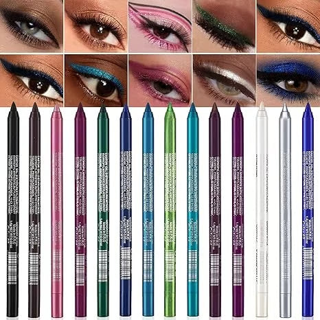 📢📢50 % RABATT!! ⏰ 24 Stunden lang anhaltender, wasserfester Farb-Eyeliner – 14 Farben, Perlmutt- und Matt-Finish, einfach anzuwenden 🎨