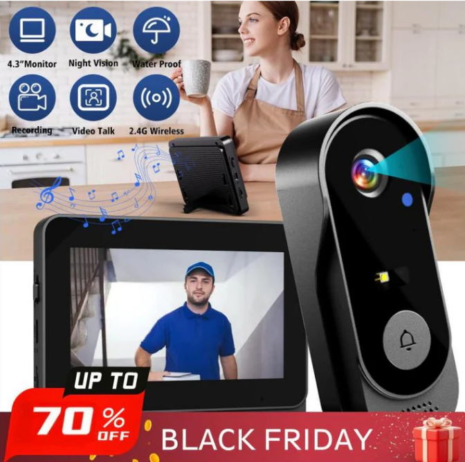 📹 50% RABATT! 💎 Drahtlose Türklingel-Kamera – 1080P HD, 170° Weitwinkel & IPX65 wetterfest – Für mehr Sicherheit & Kontrolle an Ihrer Haustür – perfekt für Zuhause 🏡🔔✨