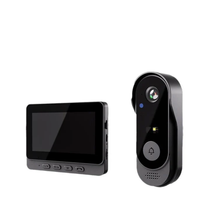 🔊📹 Drahtlose Türklingel-Kamera | 1080P, 170° Weitwinkel, IPX65, Nachtsicht & 4,3" Monitor 🏠