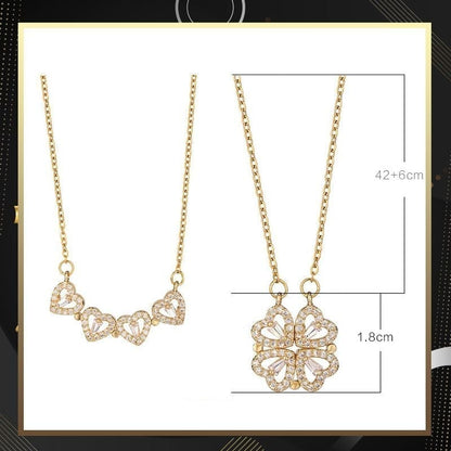 💙 Last-Minute-Angebot: 50 % Rabatt 💙 Halskette mit vierblättrigem Herz