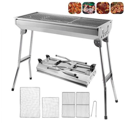 🔥 50% RABATT! 🍖 Klappbarer Outdoor-Grill aus Edelstahl – Kompakt, Strapazierfähig & Perfekt Für Camping, Garten & BBQ-Partys 🏕️