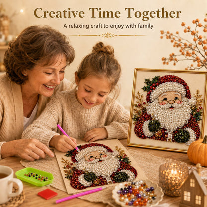 🎄 LETZTER TAG: 49 % RABATT –DIY Weihnachts-Perlenkunst-Set | Beflockte Leinwand mit kratzfesten, farbbeständigen Perlen – festliche DIY-Deko 🎅⛄❄️