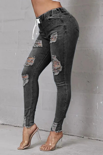 👖 50% RABATT! 🔥 Stretch-Skinny-Jeans mit Rissen – Figurbetont, Bequemer Stretch & Perfekt Für Einen Coolen Alltagslook 💙 Kostenloser Versand