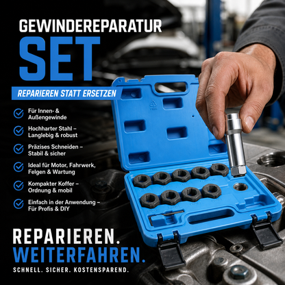 🚗🔩 10‑teiliges Kfz Gewindereparatur‑Set 🛠️ Werkzeugset zur Reparatur von beschädigten Schraubgewinden für Auto‑Reparaturarbeiten