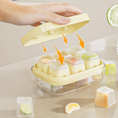 🧊Mini-Eiswürfelform mit 6 Fächern, lebensmittelecht und leicht zu lösen🧼
