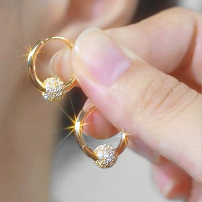 🌹 Kaufen Sie 1 und erhalten Sie 1 gratis【2 Paar】🌹 Gold Kreis Ohrringe mit kleiner Kugel
