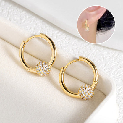 💎 KAUFE 1, ERHALTE 1 GRATIS! ✨ Gold Kreis Ohrringe mit Kleiner Kugel – Zeitloses Design, Hochglanz-Finish & Perfekt Für Den Täglichen Gebrauch 🌟