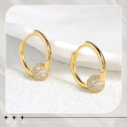 💎 KAUFE 1, ERHALTE 1 GRATIS! ✨ Gold Kreis Ohrringe mit Kleiner Kugel – Zeitloses Design, Hochglanz-Finish & Perfekt Für Den Täglichen Gebrauch 🌟