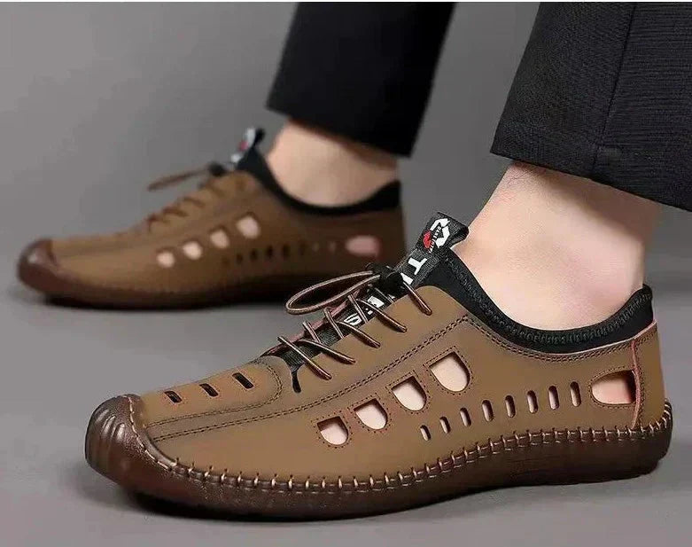 Wanderschuhe mit hohler Sohle aus geschmeidigem Leder
