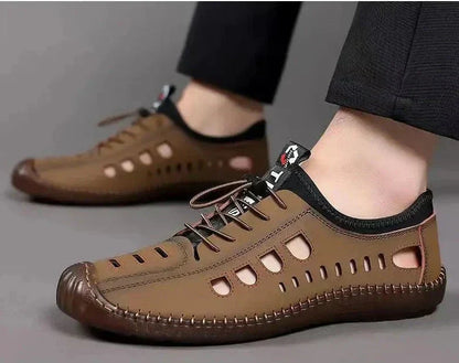 Wanderschuhe mit hohler Sohle aus geschmeidigem Leder