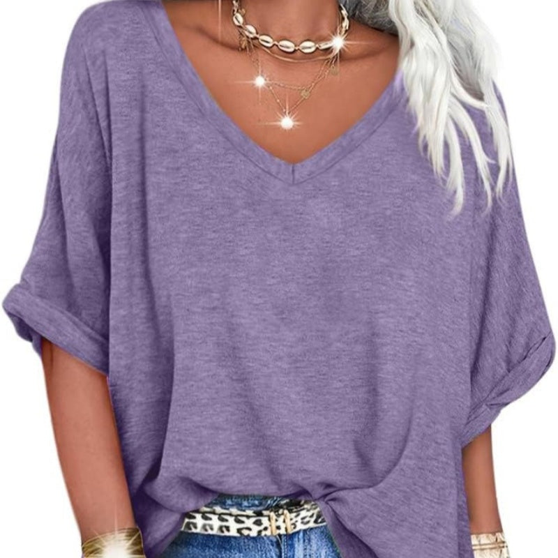 👕🔥 50% RABATT 🌸 Damen V-Ausschnitt Top – lässig, locker & stylisch für heiße Sommertage ☀️✨