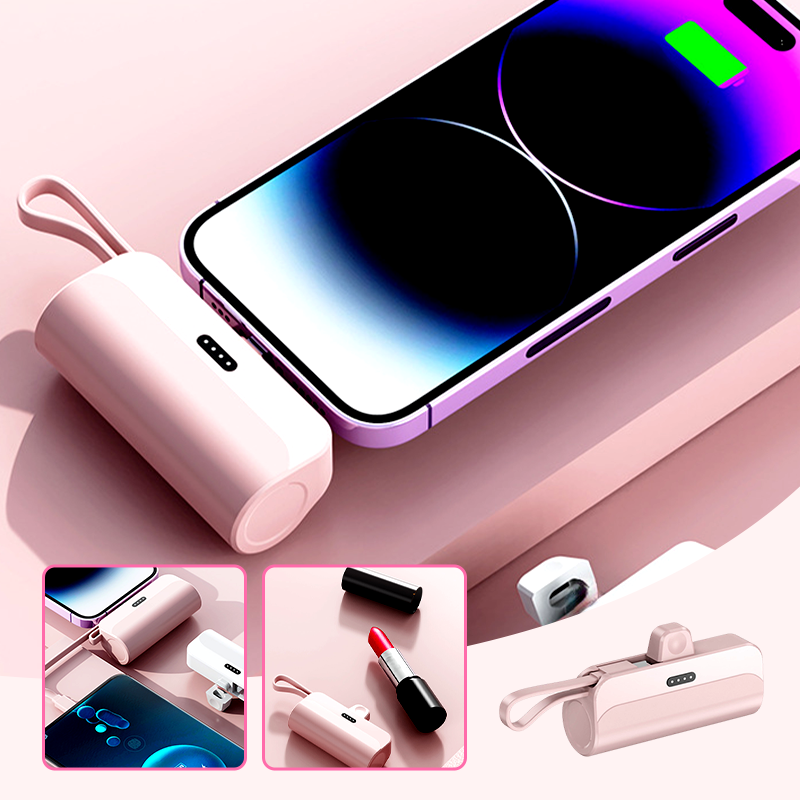 ✨Tragbare Powerbank mit hoher Kapazität und integrierten Kabeln