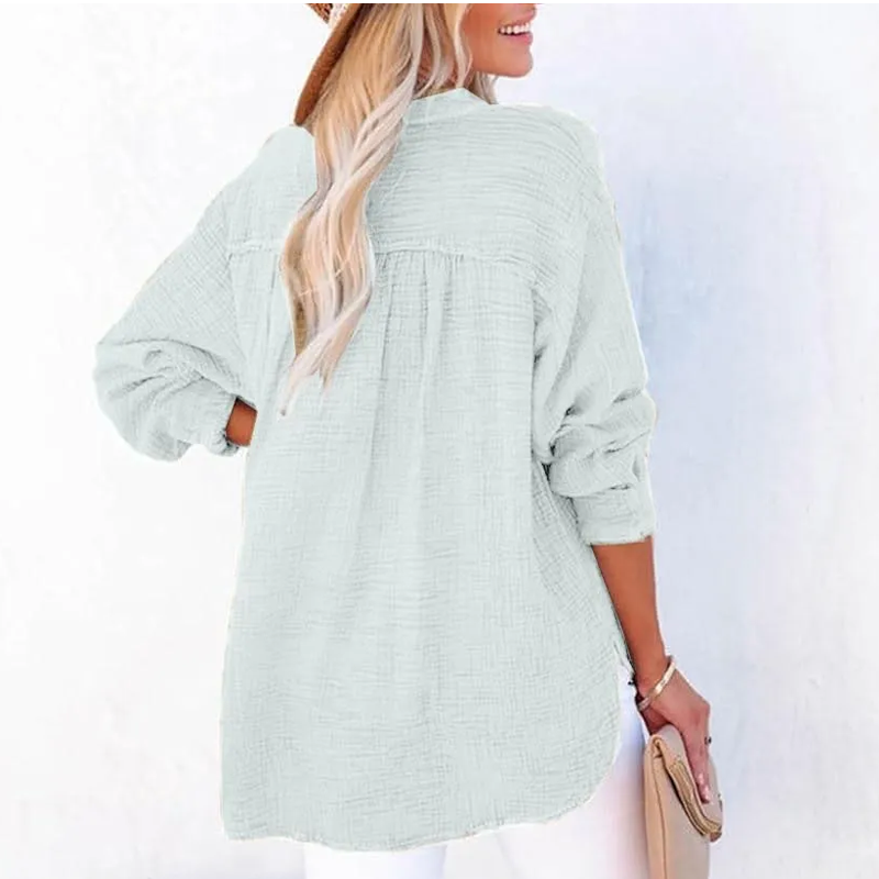 ⏳Begrenzte Zeit 50% Rabatt💥2026 Neue lässige Langarm-Mesh-Bluse mit Knopfverschluss für Damen