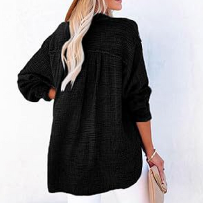 ⏳Begrenzte Zeit 50% Rabatt💥2026 Neue lässige Langarm-Mesh-Bluse mit Knopfverschluss für Damen