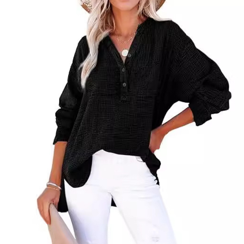 ⏳Begrenzte Zeit 50% Rabatt💥2026 Neue lässige Langarm-Mesh-Bluse mit Knopfverschluss für Damen