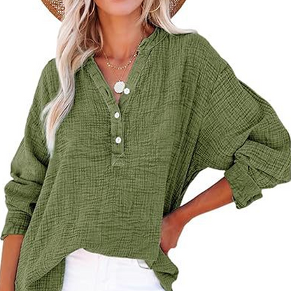 ⏳Begrenzte Zeit 50% Rabatt💥2026 Neue lässige Langarm-Mesh-Bluse mit Knopfverschluss für Damen