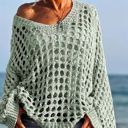 👚 50% RABATT! 💖 Damen Casual Häkelstrick-Top – Einfarbig, Leicht & Perfekt Für Den Alltag & Warme Tage ☀️