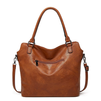 Kunstleder-Shopper, modische Damen-Schultertasche mit Reißverschluss, trendiges Geldbörsen-Set