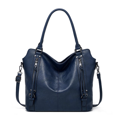 Kunstleder-Shopper, modische Damen-Schultertasche mit Reißverschluss, trendiges Geldbörsen-Set