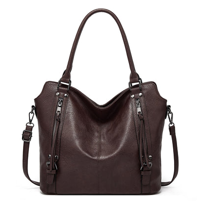 Kunstleder-Shopper, modische Damen-Schultertasche mit Reißverschluss, trendiges Geldbörsen-Set