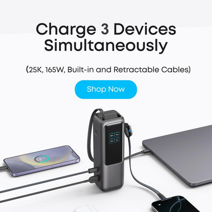 🔥 50 % Rabatt！！🔌Tragbares Ladegerät mit integriertem Kabel