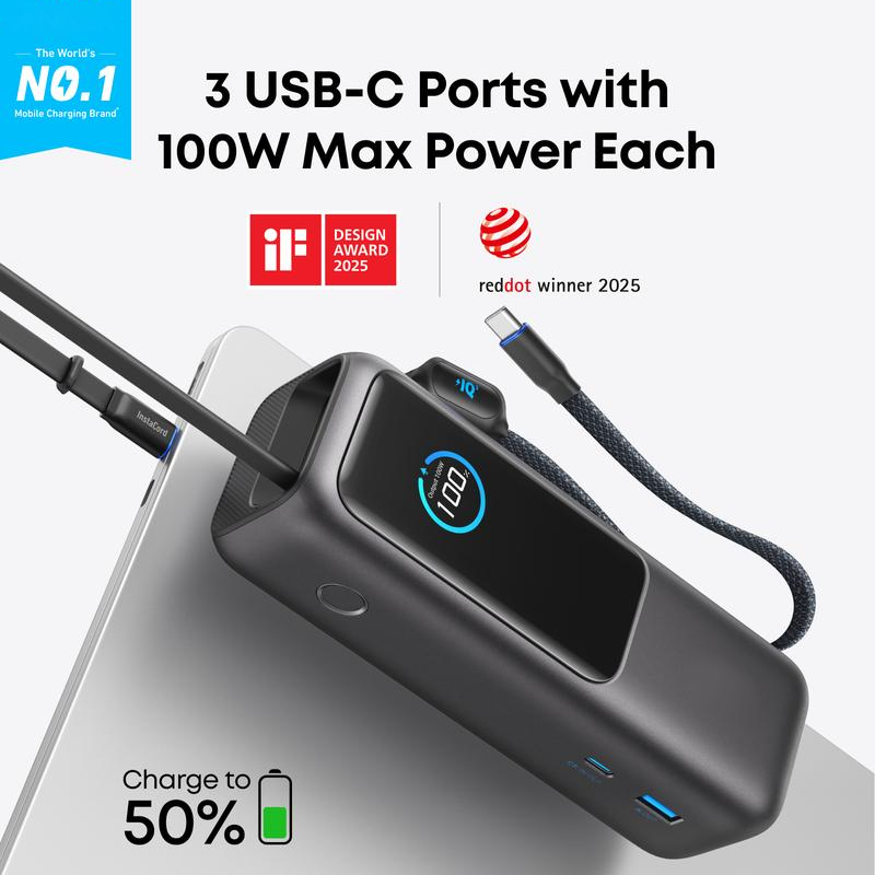 🔥 50 % Rabatt！！🔌Tragbares Ladegerät mit integriertem Kabel