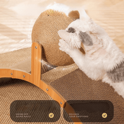 🐱 50% RABATT! 🧶 Natürlicher Sisal-Kratzball mit Kartonunterlage – Befriedigt den Kratztrieb, Schont Möbel & Für jede Katze 🎉
