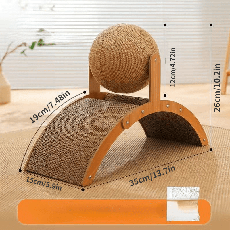 🐱 50% RABATT! 🧶 Natürlicher Sisal-Kratzball mit Kartonunterlage – Befriedigt den Kratztrieb, Schont Möbel & Für jede Katze 🎉