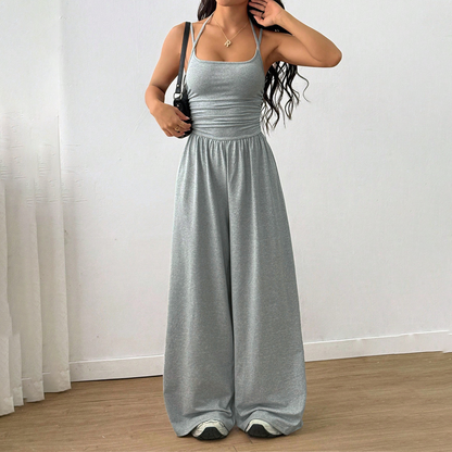 ☀️Damen Jumpsuit – Spaghettiträger mit Taillenbetonung und Weitem Bein