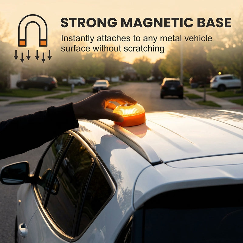 🚨🔦 V16 Stroboskoplichtleiste mit starkem Magneten – 360° Rotation, 16 LED Modi & IP65 wasserdicht ⚡🔋 für Baustelle, Offroad & Notfälle – ideal als Warnleuchte für LKW, Auto & Boot