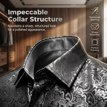 💎 -50% AUF DAS LANGÄRMLIGE SHIRT MIT DAMASTDRUCK ! 💎 Moderne Taillierte Passform, Seidige Struktur & Tadelloser Kragen ✨