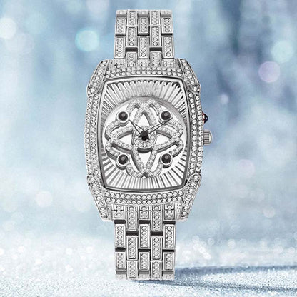 💎 Heißer Verkauf – 50 % Rabatt！！💎Damenarmbanduhr aus Quarz mit Strassbesatz