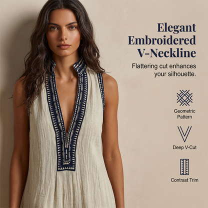 🌸 Eleganter Jumpsuit für Damen – Ärmellos mit V-Ausschnitt & weitem Bein 💫