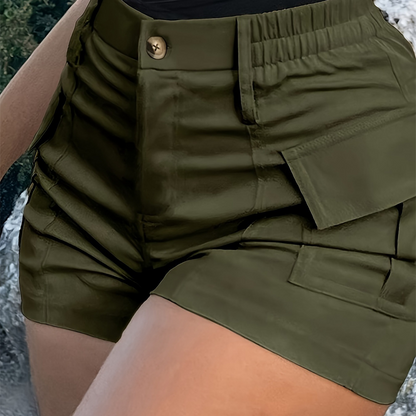 Cargo-Shorts für Damen mit hoher Taille und Taschen