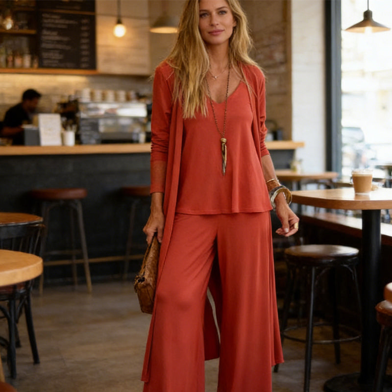 3-teiliges, locker sitzendes Loungewear-Set für Damen