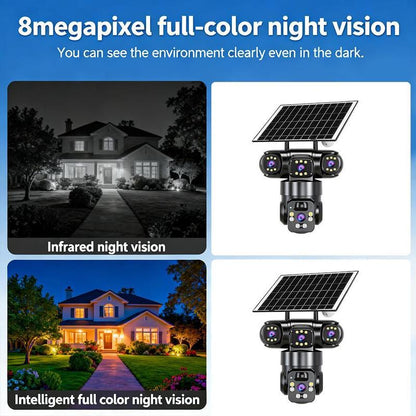 📹 BEFRISTET 50% RABATT! ✨ 6K Außenkamera – 360° PTZ, Farb-Nachtsicht, Solar 🏡