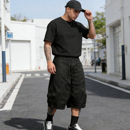 👖 LIMITIERT: 50% RABATT! 🔥 Herren-Caprihose in Übergrößen – Weites Bein, Elastischer Bund mit Kordelzug, Strapazierfähiges Polyester 🔥