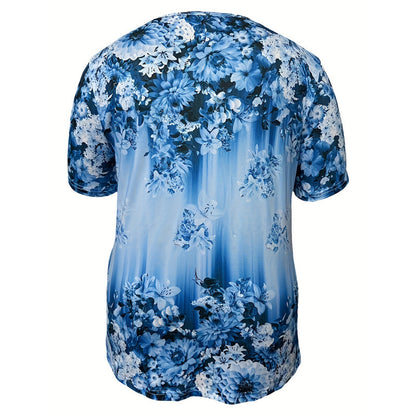 👚 50% RABATT! 🌸 Elegantes Damen-Kurzarmoberteil mit Blumendruck – Leichter Stoff, Romantisches Design & Perfekt Für Warme Tage ☀️