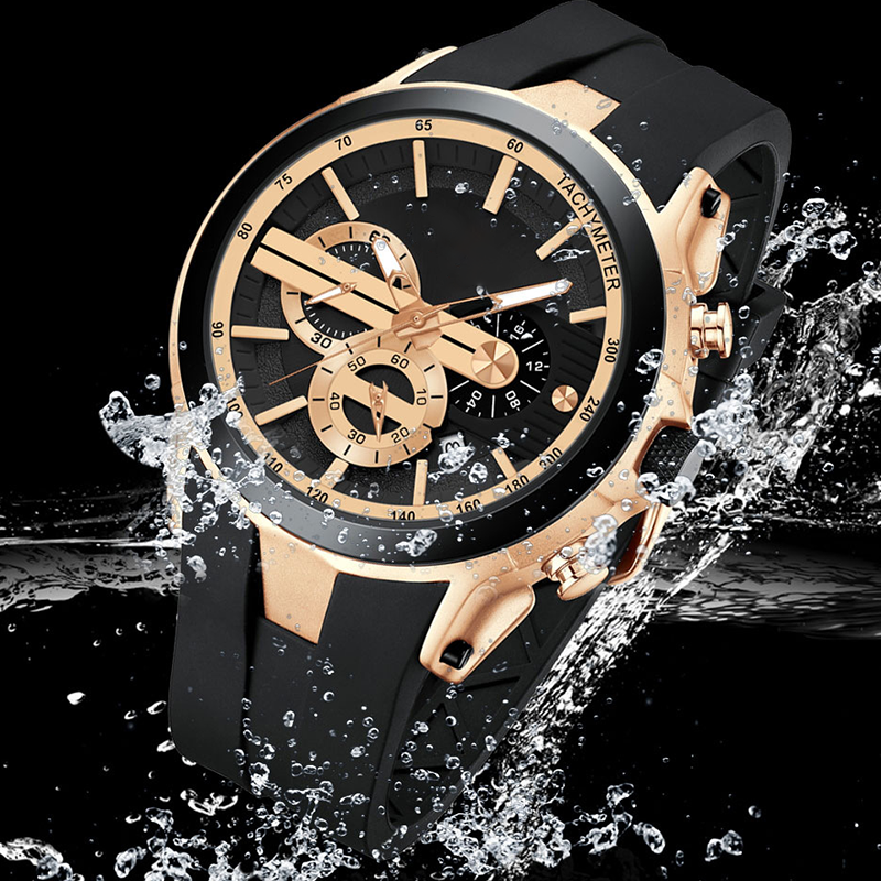 Sportuhr mit leuchtendem Silikonarmband, wasserdicht