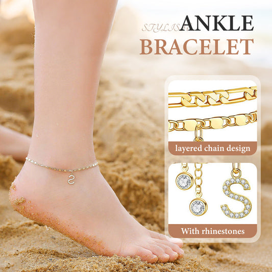 Mehrlagiger Gold-Fußkette für Damen – elegant & zeitlos – ideal für Sandalen & den Sommer✨🦶