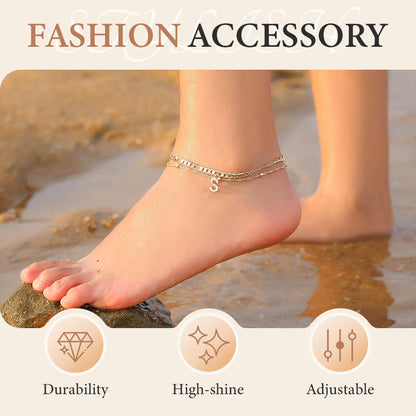 Mehrlagiger Gold-Fußkette für Damen – elegant & zeitlos – ideal für Sandalen & den Sommer✨🦶