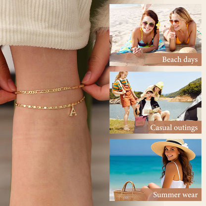 Mehrlagiger Gold-Fußkette für Damen – elegant & zeitlos – ideal für Sandalen & den Sommer✨🦶